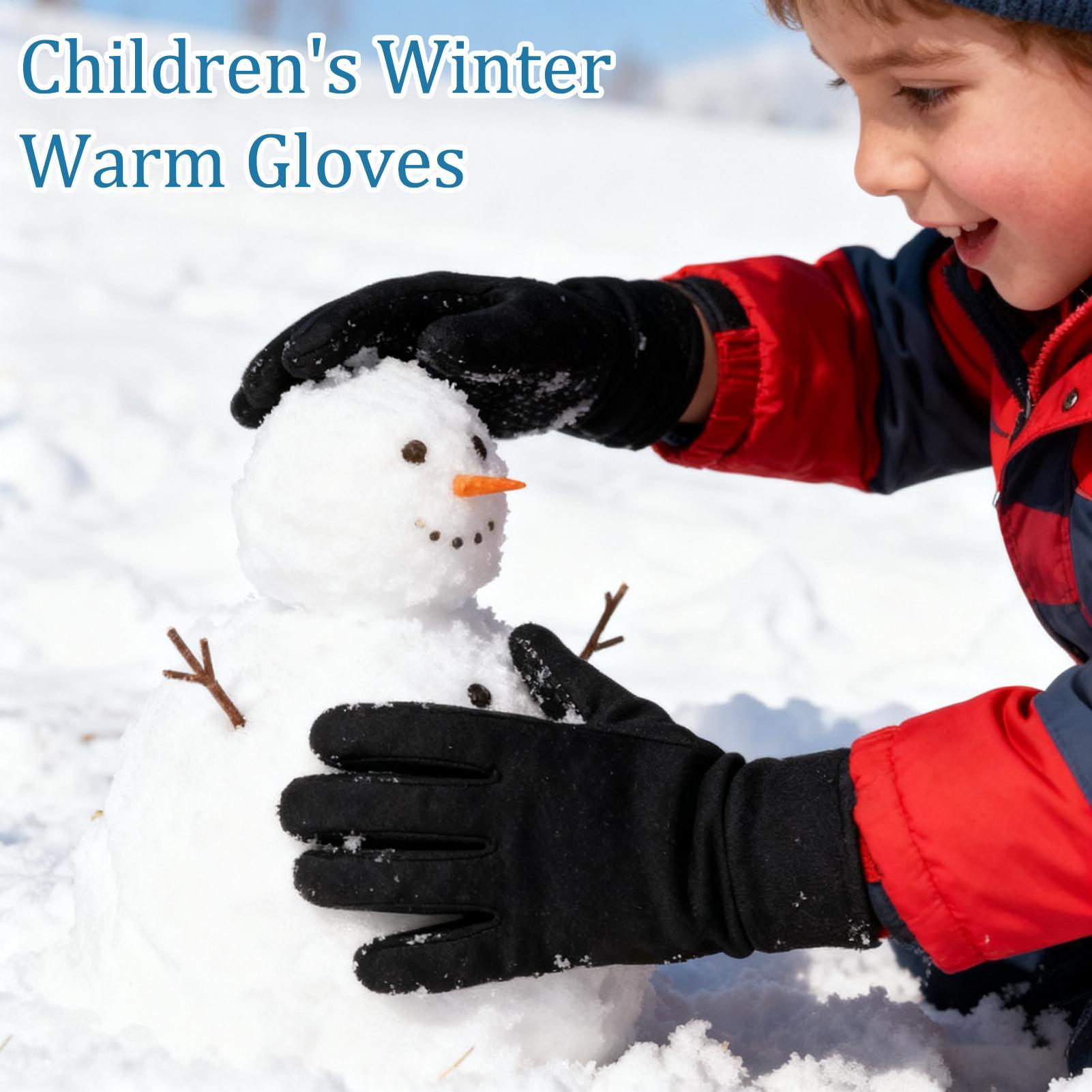 Winter Glove Insulated - ถุงมือฤดูหนาวสำหรับเด็ก ถุงมือหน้าจอสัมผัสแบบมีฉนวน ถุงมือเด็กแบบมีฉนวนสำหรับวิ่งในฤดูหนาว ปั่นจักรยาน เล่นสกี เดินป่ากลางแจ้ง