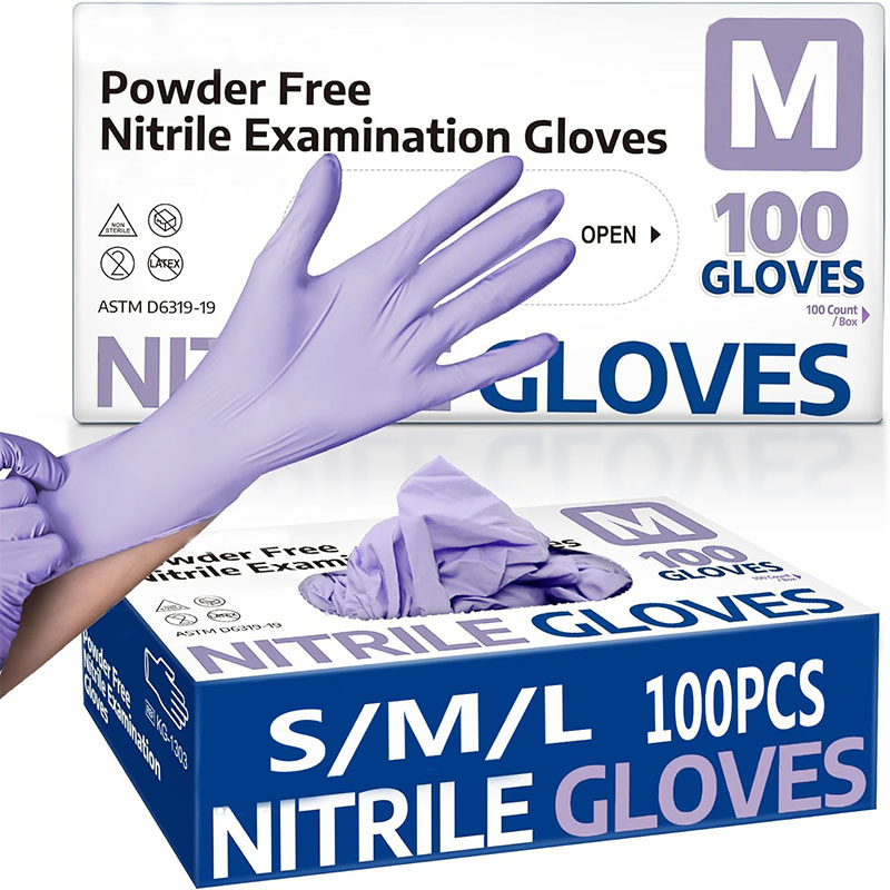 Nitrile Mechanic Glove - 10/20/50/100PCS สีม่วงถุงมือไนไตรล์แบบใช้แล้วทิ้ง,กันน้ำลาเท็กซ์ฟรี,สำหรับทำความสะอาดในครัวเรือนอาหารปลอดภัยถุงมือทำงานป้องกัน