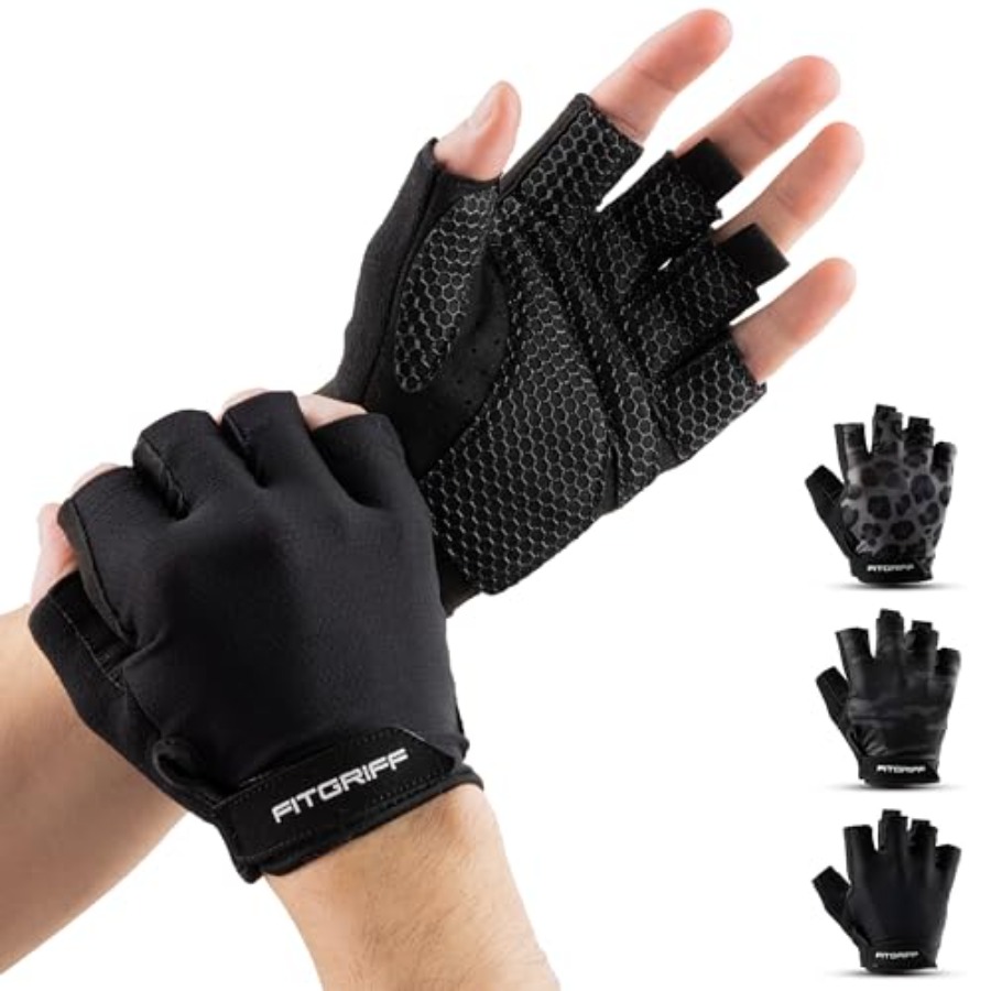 Workout Glove Gym - ® ถุงมือออกกำลังกายแบบมีแผ่นรองสำหรับผู้ชายและผู้หญิง - ถุงมือออกกำลังกายแบบไร้นิ้วสำหรับยกน้ำหนัก ฝึกซ้อม -