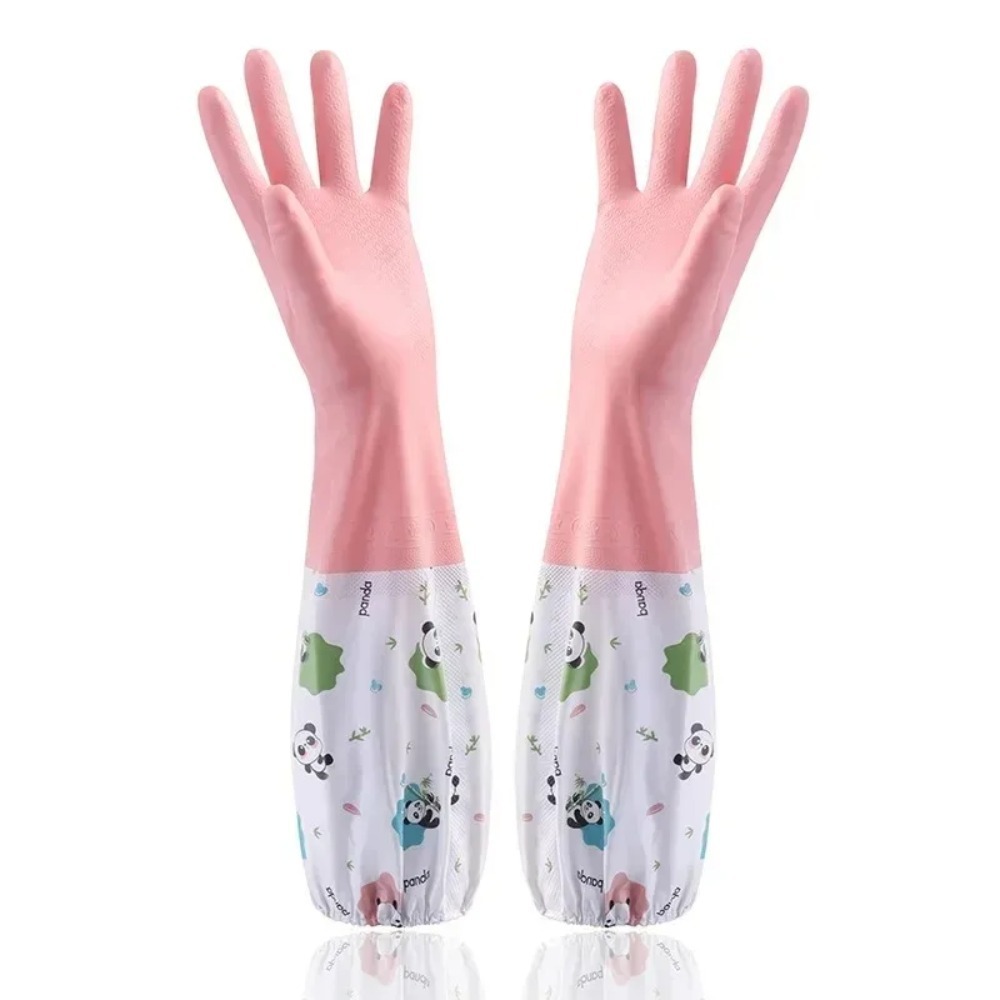 Dish Glove Rubber - ถุงมือยางกันน้ำแบบยาวสำหรับล้างจาน ทำความสะอาด ซักผ้า ทนทาน สวมใส่สบาย เหมาะสำหรับงานบ้าน