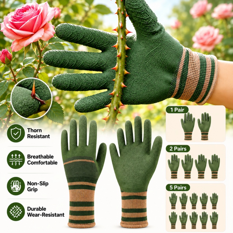Cut Resistant Glove - ถุงมือทำสวนอเนกประสงค์ ป้องกันหนาม กันน้ำ ทนต่อการบาด จับกระชับมือ สำหรับตัดแต่งกิ่งกุหลาบ