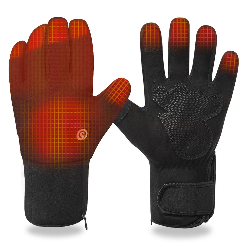 Heat Resistant Glove - ถุงมือทำความร้อนไฟฟ้าฤดูหนาวพร้อมแบตเตอรี่ที่อุ่นด้วยมือถุงมือให้ความร้อนมอเตอร์ไซด์หน้าจอสัมผัสกันน้ำถุงมือขี่จักรยาน