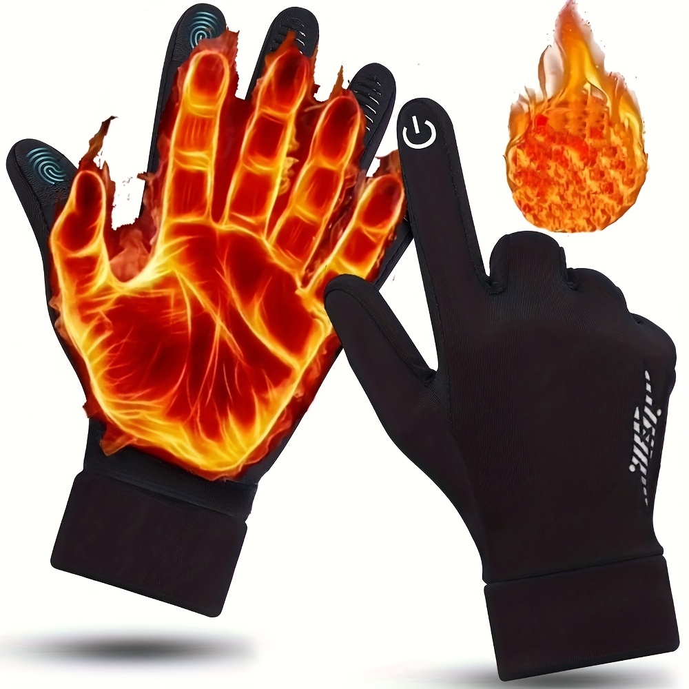 Winter Glove Insulated - ถุงมือกันหนาวแบบ unisex บุฉนวนกันความร้อน ป้องกันลม ใช้งานหน้าจอสัมผัสได้ เหมาะสำหรับวิ่ง