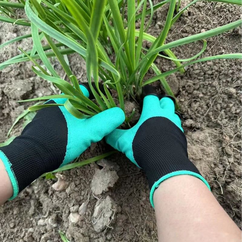 Gardening Glove Waterproof - ถุงมือทำสวนพร้อมกรงเล็บในตัว, ถุงมือกันน้ำสำหรับขุดดินและปลูกต้นไม้ในสวน, ถุงมือป้องกันที่ระบายอากาศได้สำหรับกำจัดวัชพืชในสนาม