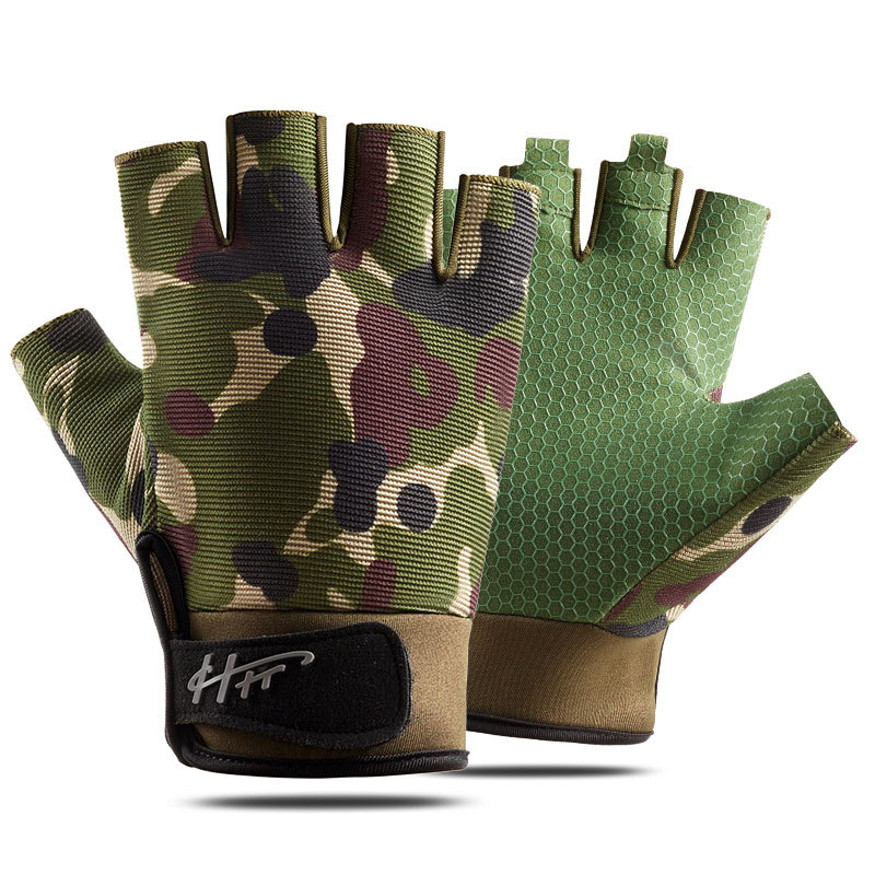 Cycling Glove Padded - 1คู่ตกปลาถุงมือเปิดนิ้ว Anti-Slip Breathable สูงยืดหยุ่นผู้ชายผู้หญิงกลางแจ้งถุงมือปั่นจักรยานกันน้ำถุงมือตกปลา