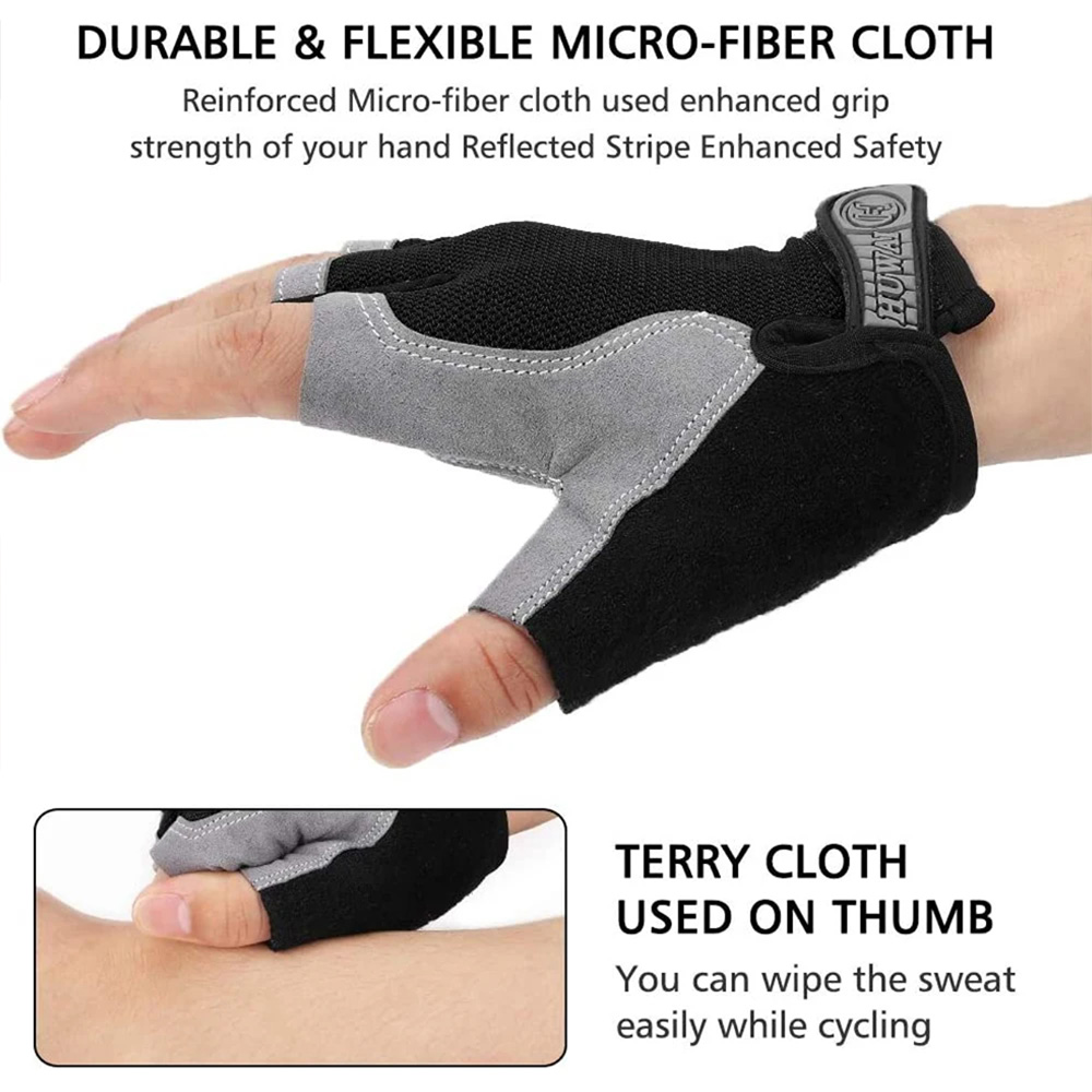 ถุงมือฝึกซ้อมแบบครึ่งนิ้วกันลื - Workout Glove Gym บทวิจารณ์และราคา