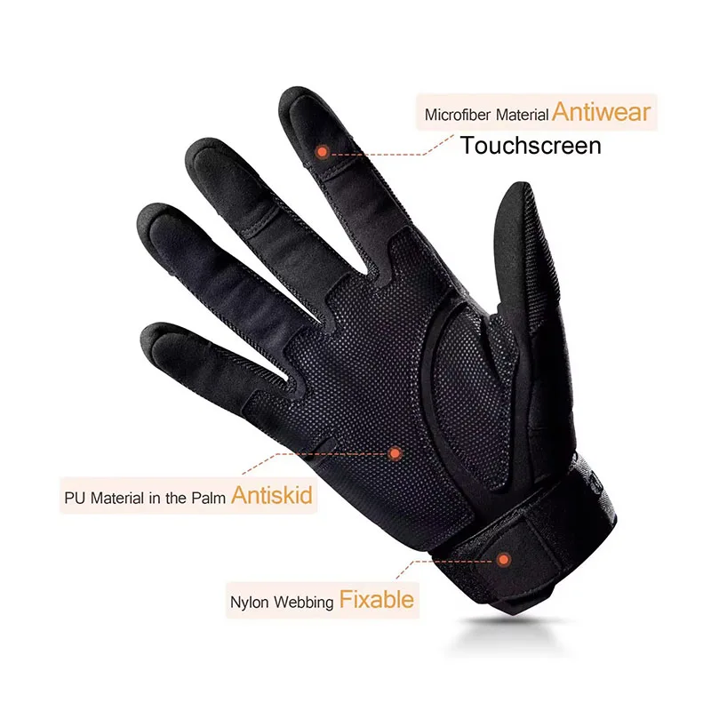 ผู้ชายเต็มนิ้วยุทธวิธีถุงมือหน - Motorcycle Glove Knuckle บทวิจารณ์และราคา
