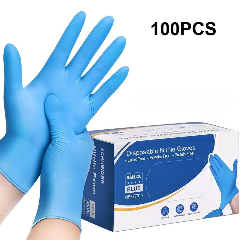 100 ชิ้น ถุงมือไนไตรล์สีฟ้าแบบ - Nitrile Mechanic Glove บทวิจารณ์และราคา
