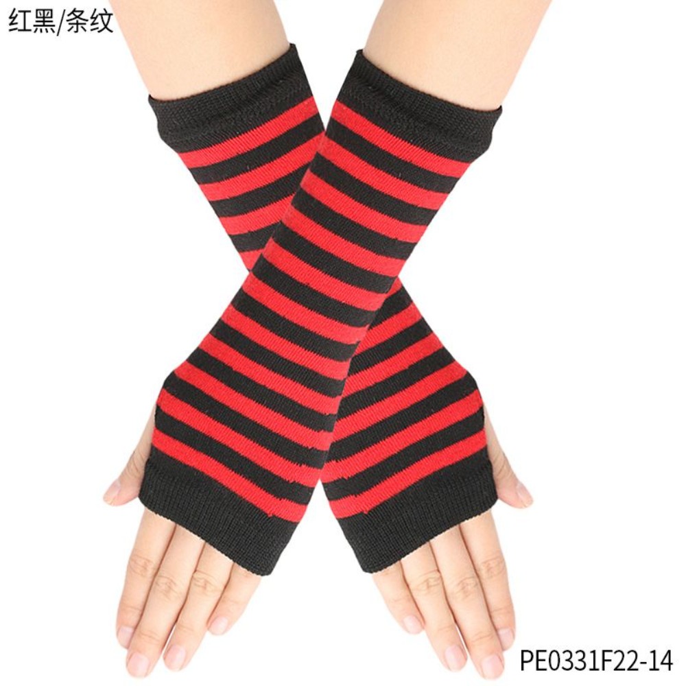 PESENAR ถุงมือไร้นิ้วลายทางสีแ - Fingerless Glove Knit บทวิจารณ์และราคา