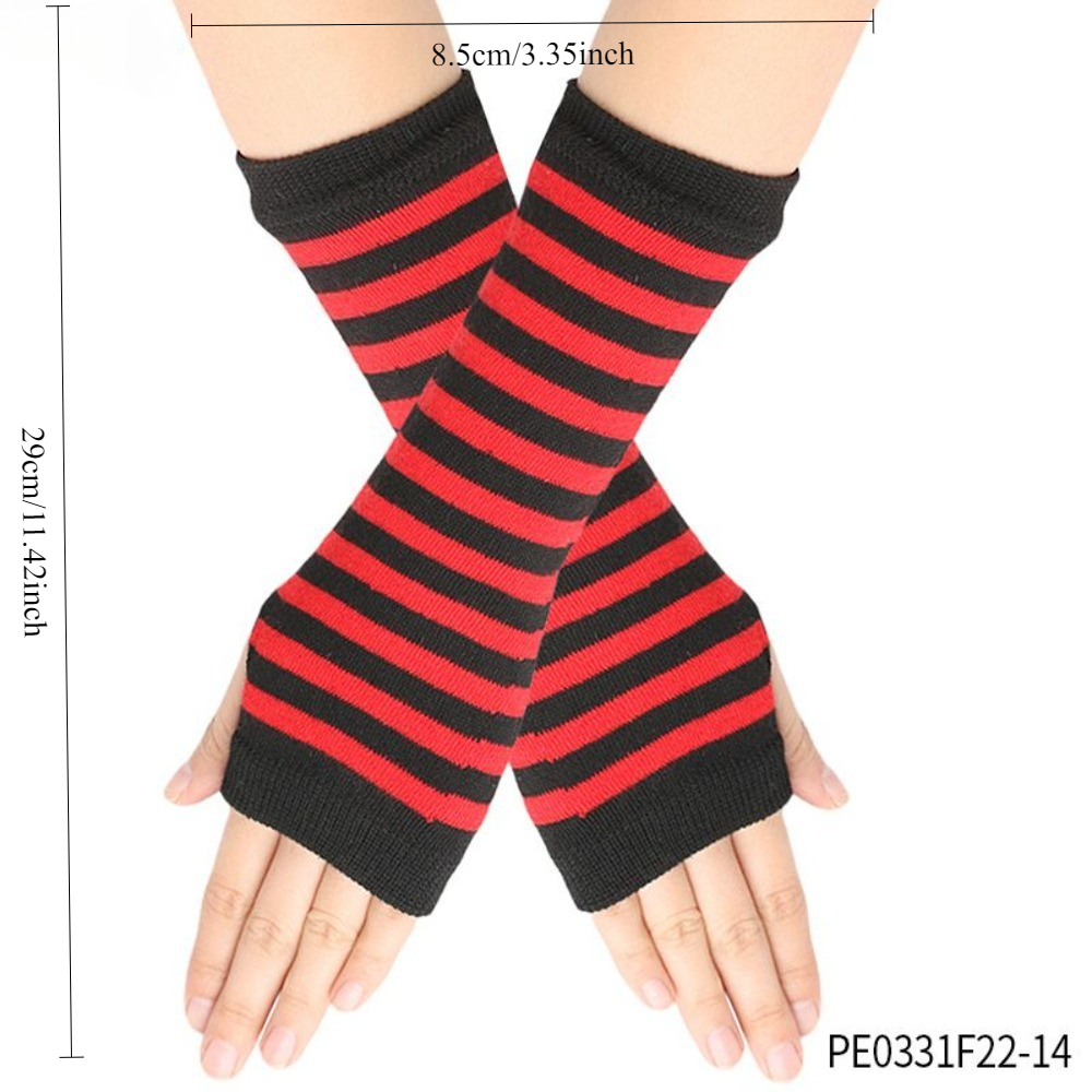 PESENAR ถุงมือไร้นิ้วลายทางสีแ - Fingerless Glove Knit บทวิจารณ์และราคา