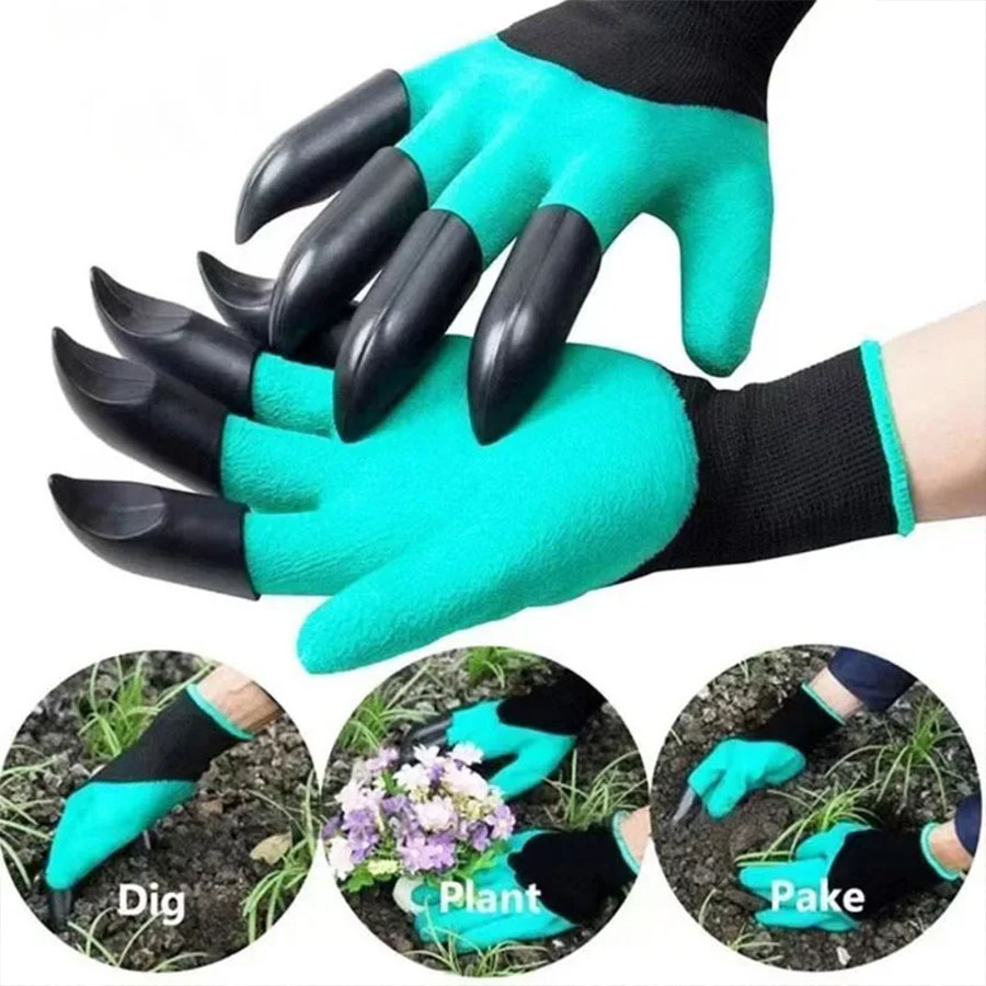 1 คู่ถุงมือทำสวนพร้อมกรงเล็บ ถ - Gardening Glove Waterproof บทวิจารณ์และราคา