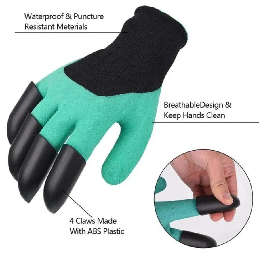 1 คู่ถุงมือทำสวนพร้อมกรงเล็บ ถ - Gardening Glove Waterproof บทวิจารณ์และราคา