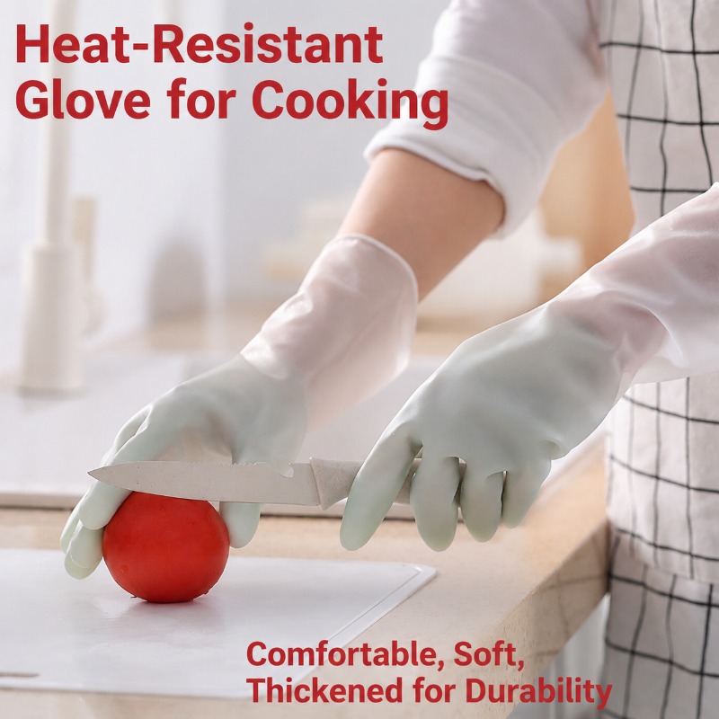 ถุงมือล้างจาน PVC สองสี หนาพิเ - Dish Glove Rubber บทวิจารณ์และราคา