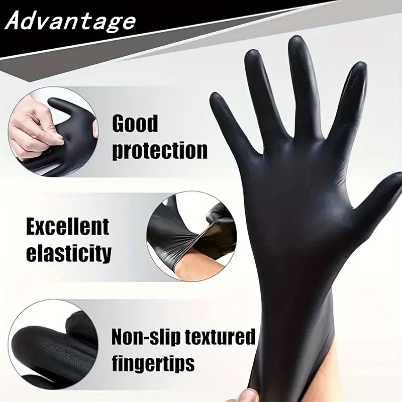 20PCS สีดําถุงมือไนไตรล์แบบใช้ - Nitrile Mechanic Glove บทวิจารณ์และราคา
