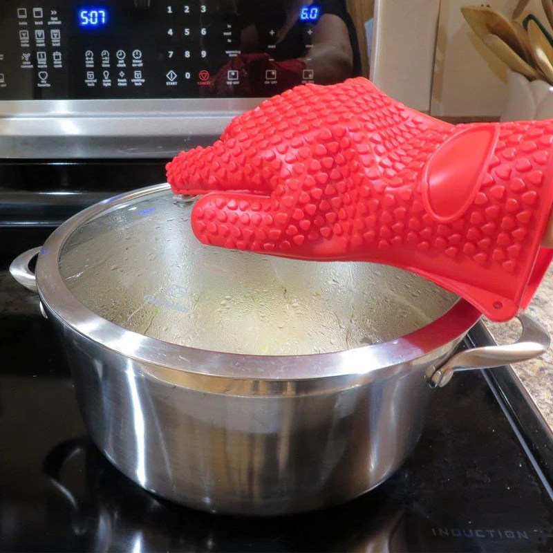 บาร์บีคิวซิลิโคนย่างถุงมือถุงม - Oven Mitt Silicone บทวิจารณ์และราคา