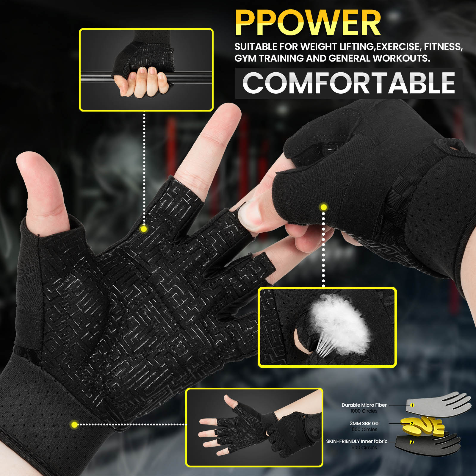 ถุงมือออกกำลังกายสำหรับผู้ชาย  - Workout Glove Gym บทวิจารณ์และราคา