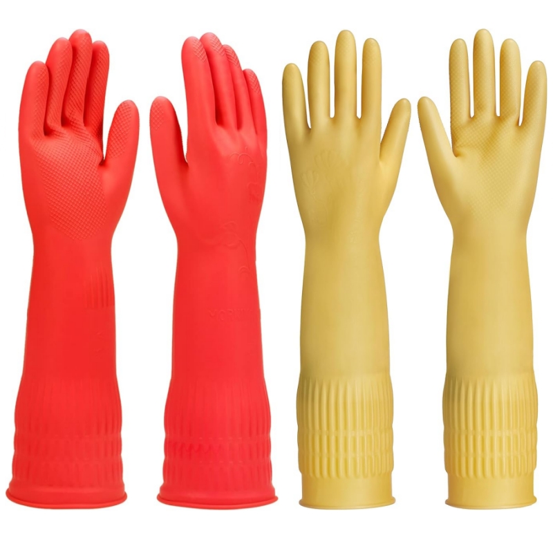 ถุงมือยางทำความสะอาดแบบยาวพิเศ - Dish Glove Rubber บทวิจารณ์และราคา