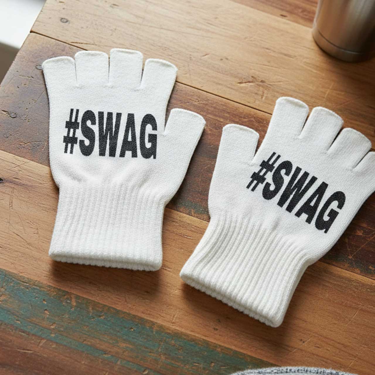 ถุงมือไร้นิ้วแบบยูนิเซ็กซ์ถุงม - Fingerless Glove Knit บทวิจารณ์และราคา