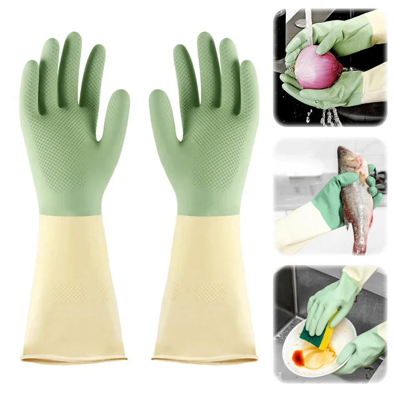 ถุงมือครัวแบบหนา ถุงมือล้างจาน - Dish Glove Rubber บทวิจารณ์และราคา