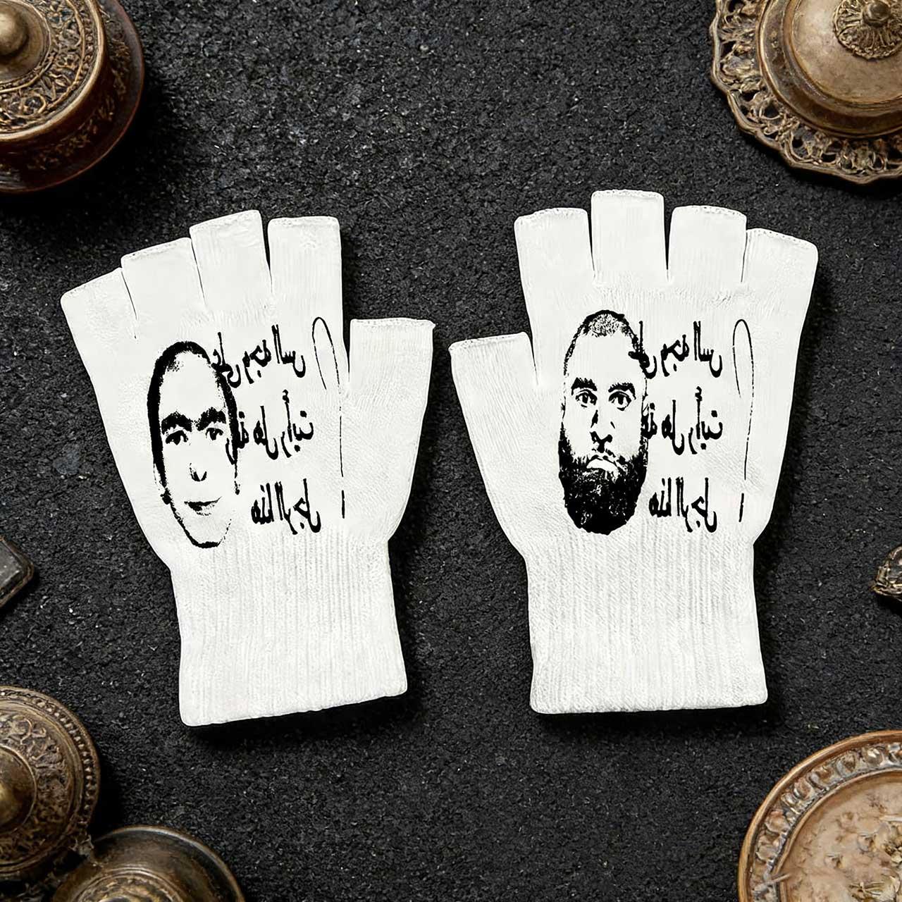 ถุงมือไร้นิ้วลายพิมพ์ย้อนยุค Y - Fingerless Glove Knit บทวิจารณ์และราคา