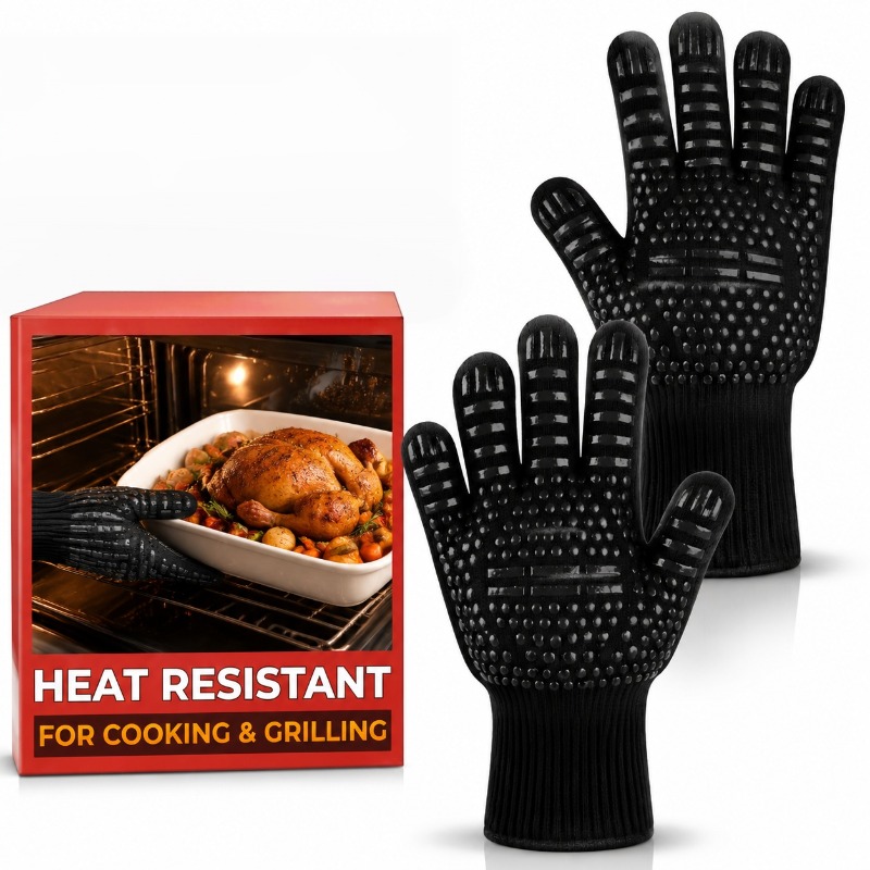 ถุงมือบาร์บีคิว 1 ชิ้น/1 คู่ ถ - Oven Mitt Silicone บทวิจารณ์และราคา
