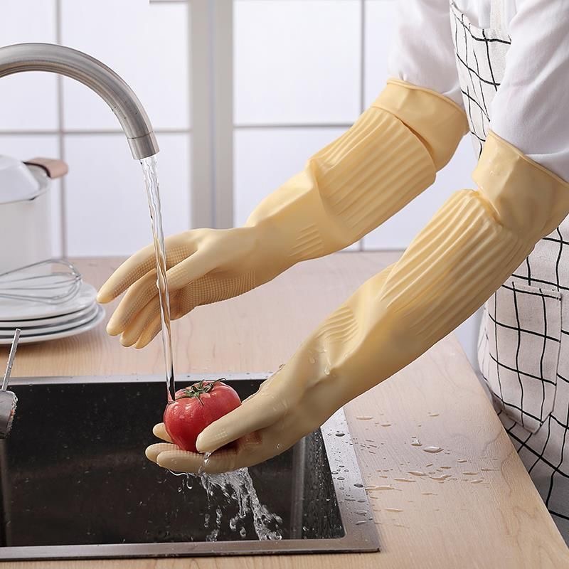 ยาวReusableยางล้างจานถุงมือลื่ - Dish Glove Rubber บทวิจารณ์และราคา