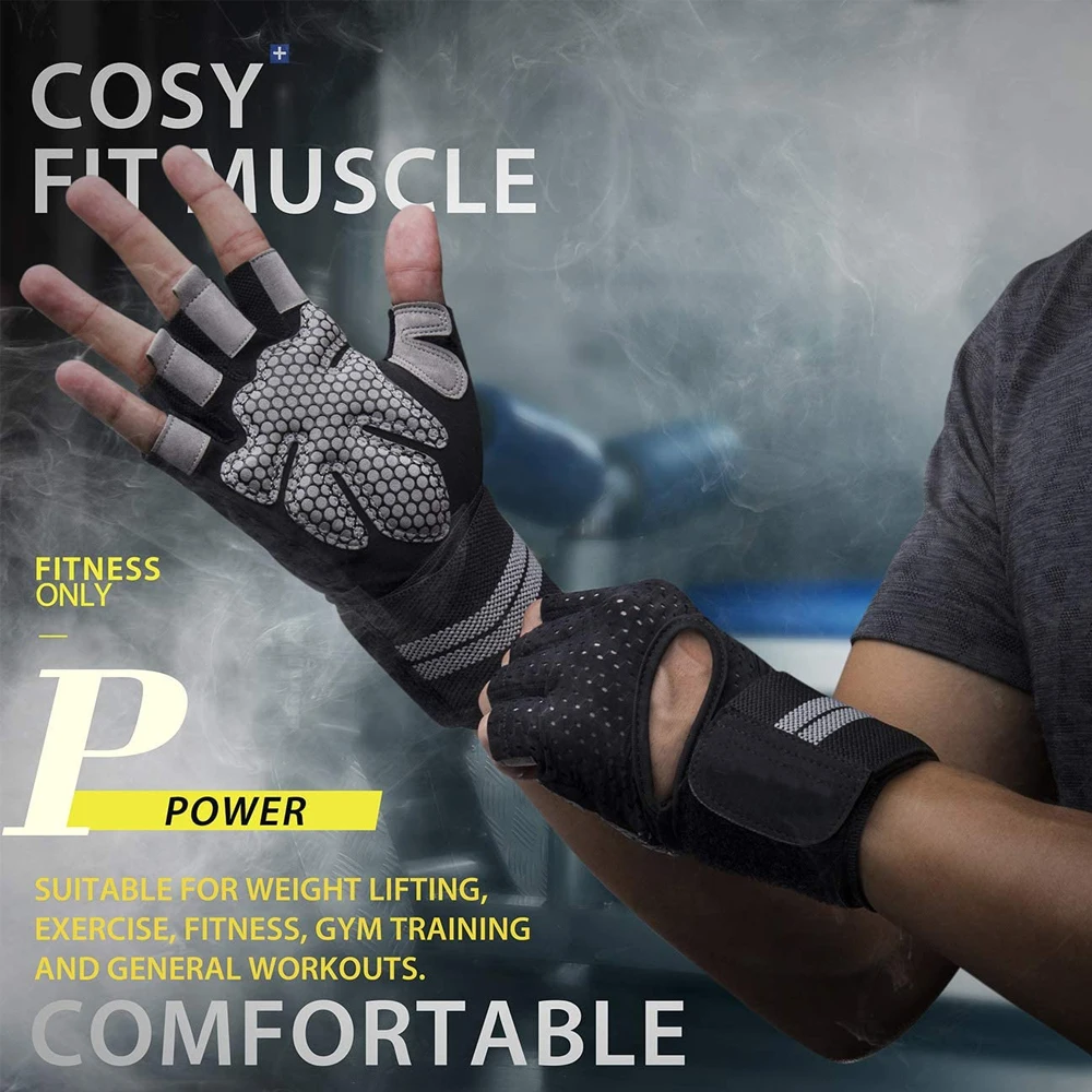 1 คู่ Half Finger GYM Fitness  - Workout Glove Gym บทวิจารณ์และราคา